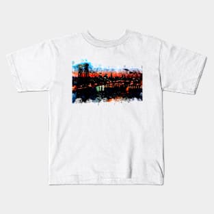 New York Panorama watercolor painting Kids T-Shirt